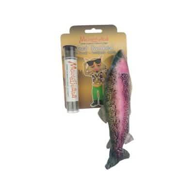 Meowijuana Get Smoked Trout Medium Size Cat Toy in Pink/Teal Color