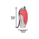 Messy Mutts Travel Water Bottle red 24oz