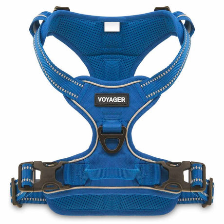 Voyager Dog Harnesses Adjustable Dual Attachment in Royal Blue Size Small