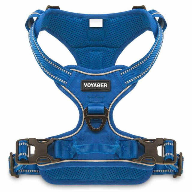 Voyager Dog Harnesses Adjustable Dual Attachment in Royal Blue Size Small