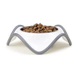 PetRageous Designs Stainless Steel Milos White 4-Cup Bowl for Cats and Dogs