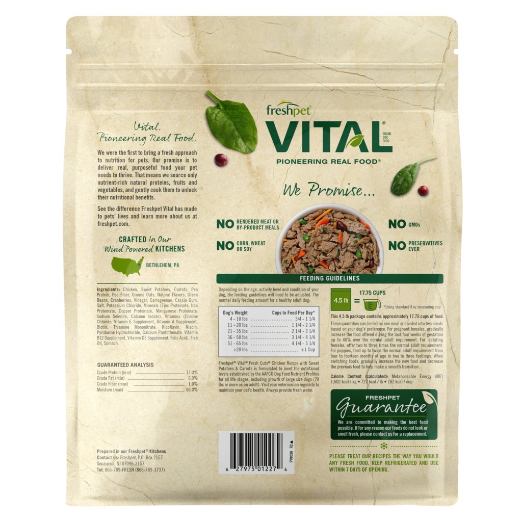 FreshPet Vital Cooked Refrigerated Dog Food Fresh Cuts Chicken Recipe