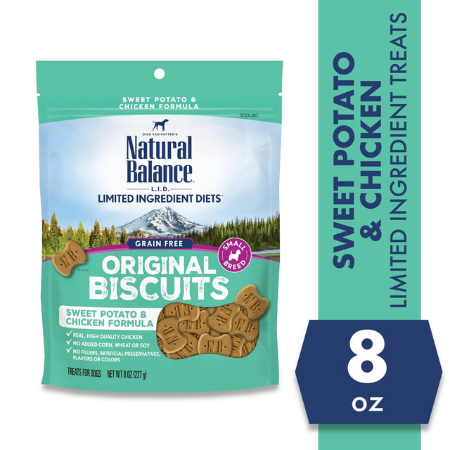 Natural Balance Chicken and Sweet Potato Biscuit Treats for Dogs, 8oz Pack