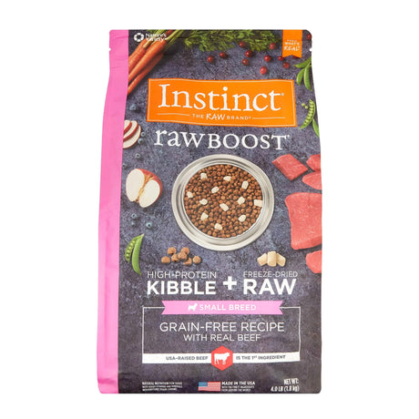 Instinct Pet Food Grain Free Dog Raw Boost Real Beef Recipe, 4 Lbs. Size