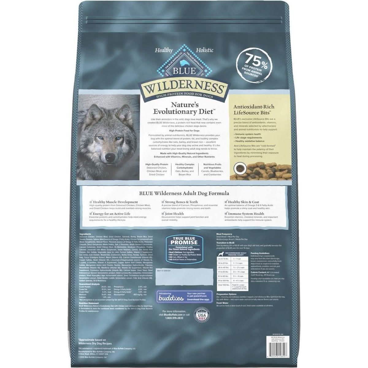 Blue Buffalo Dry Dog Food Wilderness Adult Chicken