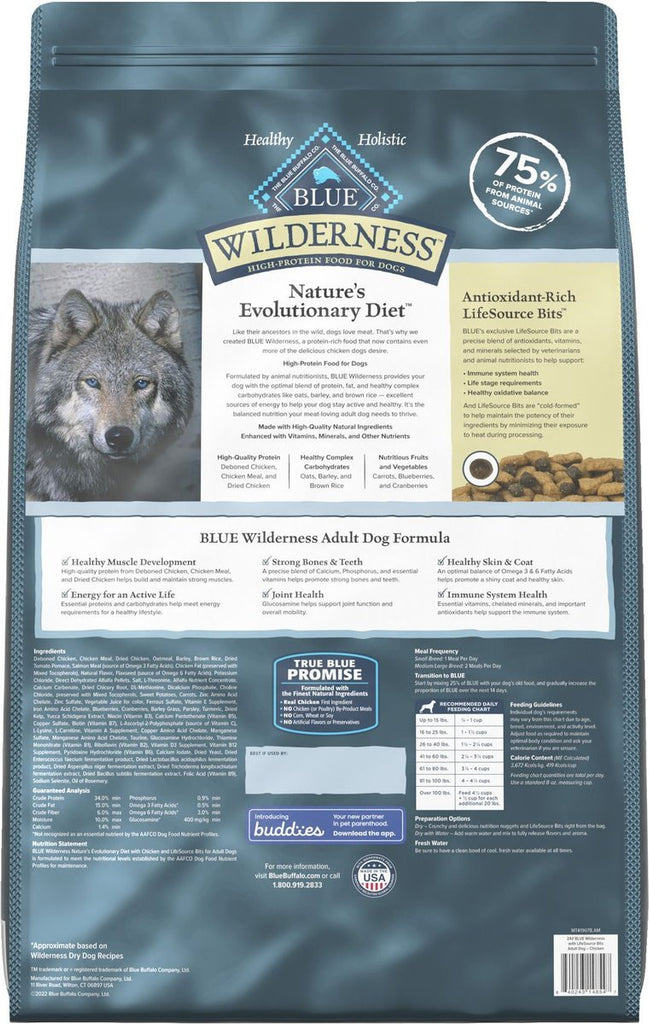 Blue Buffalo Dry Dog Food Wilderness Adult Chicken