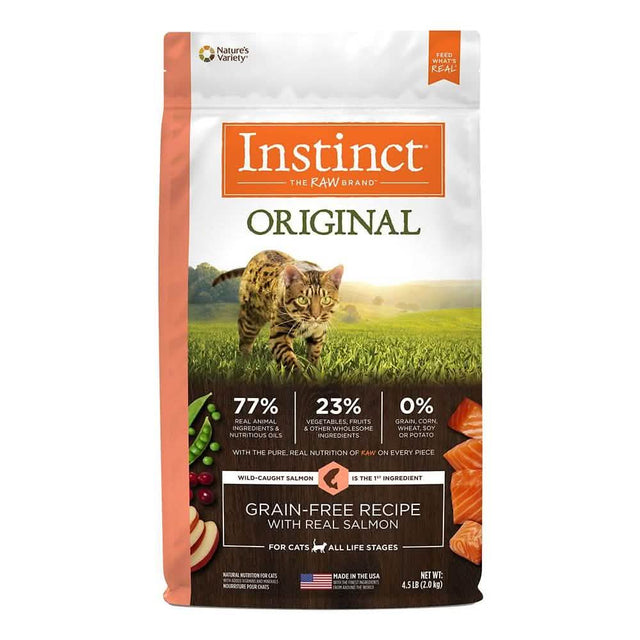 Instinct Pet Food Grain Free Original Real Salmon Recipe for Cats, 4.5 Lbs.