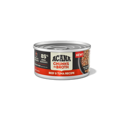 Acana Cat Wet Food Grain Free Chunks in Broth Beef & Tuna 3oz