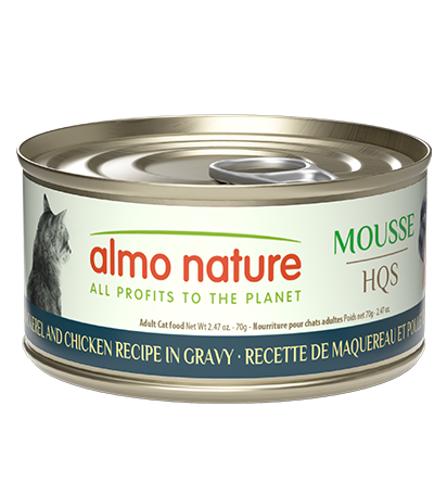 Almo Nature Cat Wet Food Natural Mackerel & Chicken Pate In Gravy 2.47oz