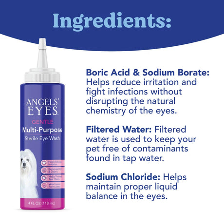 Angels' Eyes Gentle Multi-Purpose Eye Wash for Dogs (4oz bottle)