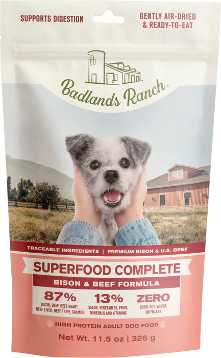 Badlands Ranch Dog Air Dried Superfood Complete Bison & Beef 11.5oz