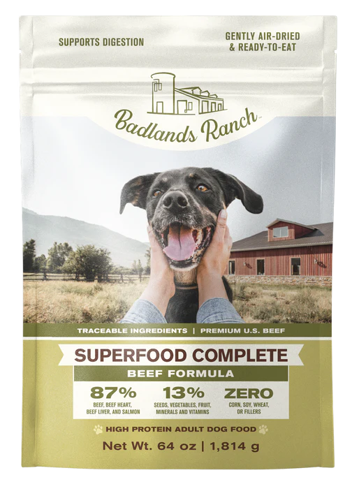 طعام كلاب بادلاندر رانش فورمولا اللحم البقري المجفف بالهواء 