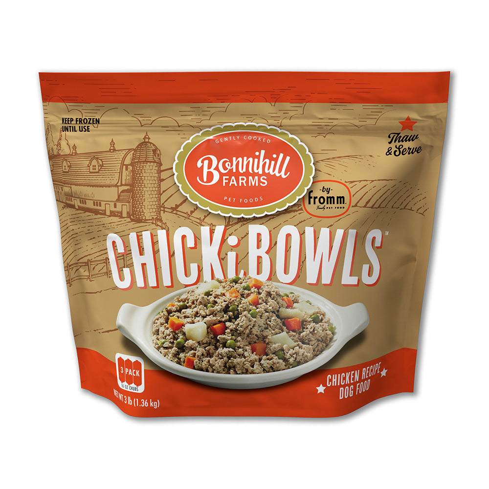 Bonnihill Farms by Fromm Gently Cooked Frozen Dog Food ChickiBowls Chicken Recipe 3lb