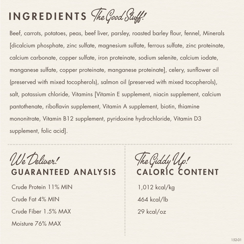 Bonnihill Farms by Fromm Gently Cooked Frozen Dog Food BeefiBowls Beef Recipe 3lb