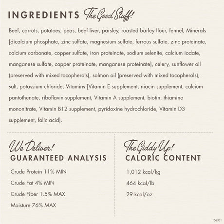 Bonnihill Farms by Fromm Gently Cooked Frozen Dog Food BeefiBowls Beef Recipe 3lb