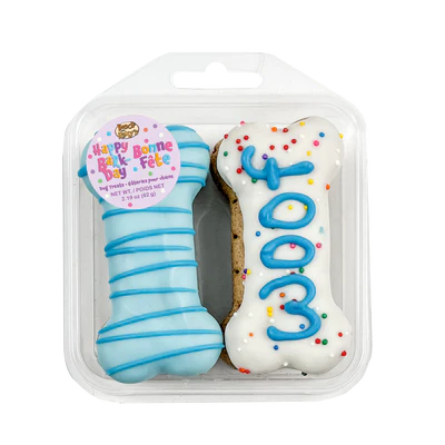 Bosco & Roxy's Happy Bark-Day Bones Blue Cookie 4 pack