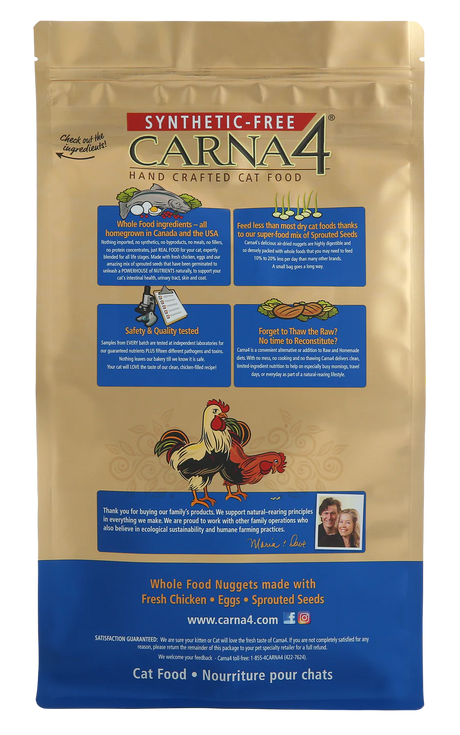 Carna4 Grain-Free Chicken Recipe Dry Cat Food (4lb bag)