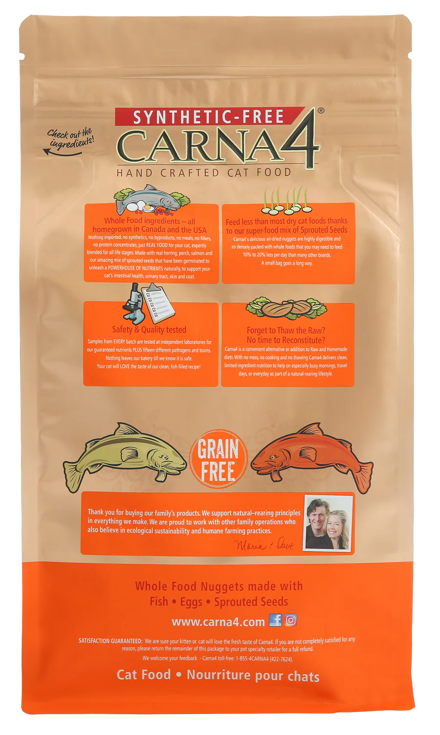 Carna4 Grain-Free Fish Recipe Dry Cat Food (4lb bag)