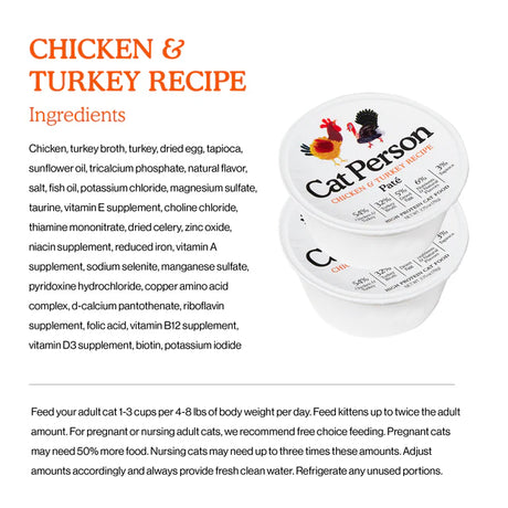 Cat Person Cat Wet Food Chicken & Turkey Pate 2.75oz
