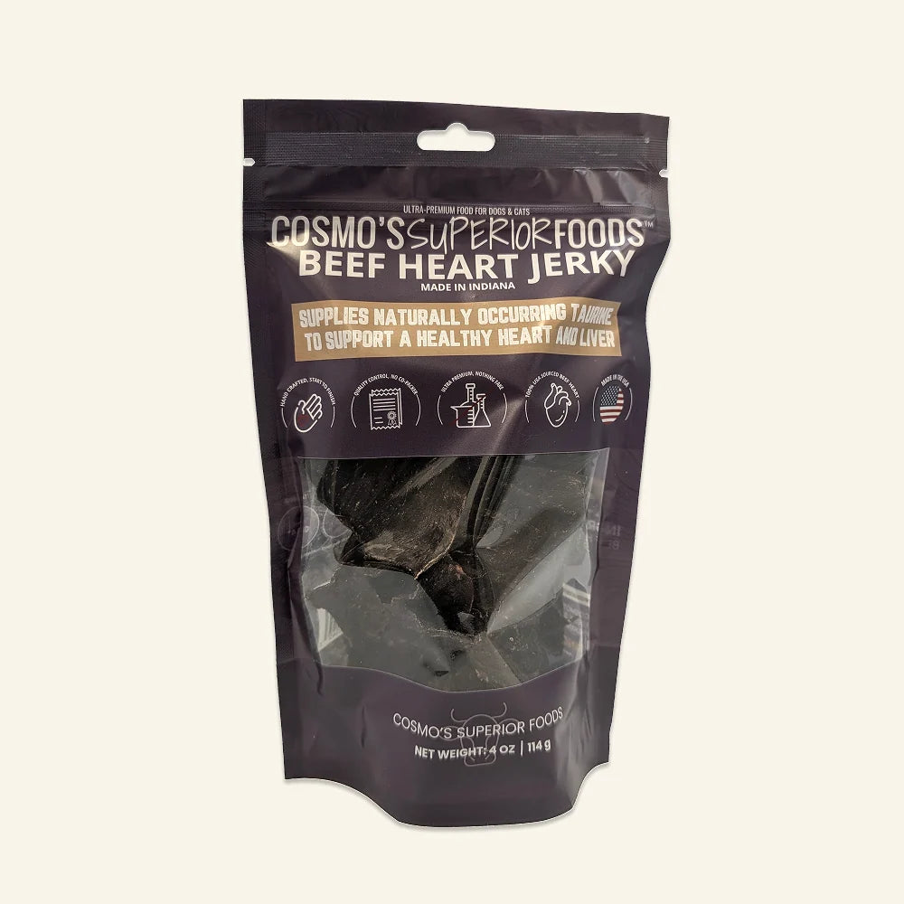Cosmo's Superior Foods Beef Heart Jerky Dog & Cat Treats (4oz)
