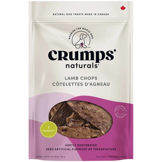 Crumps Naturals Dehydrated Lamb Chops Dog Treats (3.9oz bag)