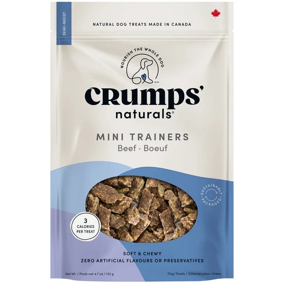 Crumps Naturals Mini Trainers Soft & Chewy Beef Dog Treat (4.7oz bag)