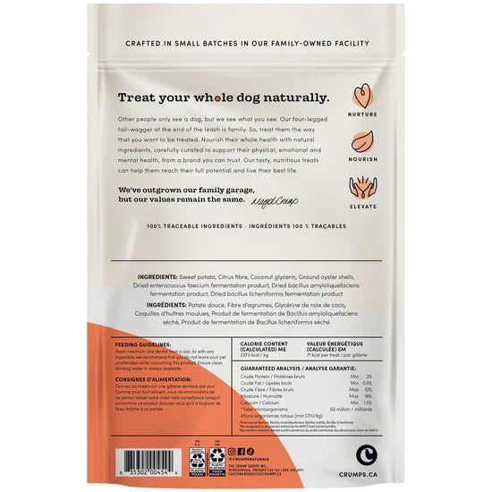 Crumps Naturals Plaque Busters Sweet Potato Dental Sticks for Dogs (4.9oz)