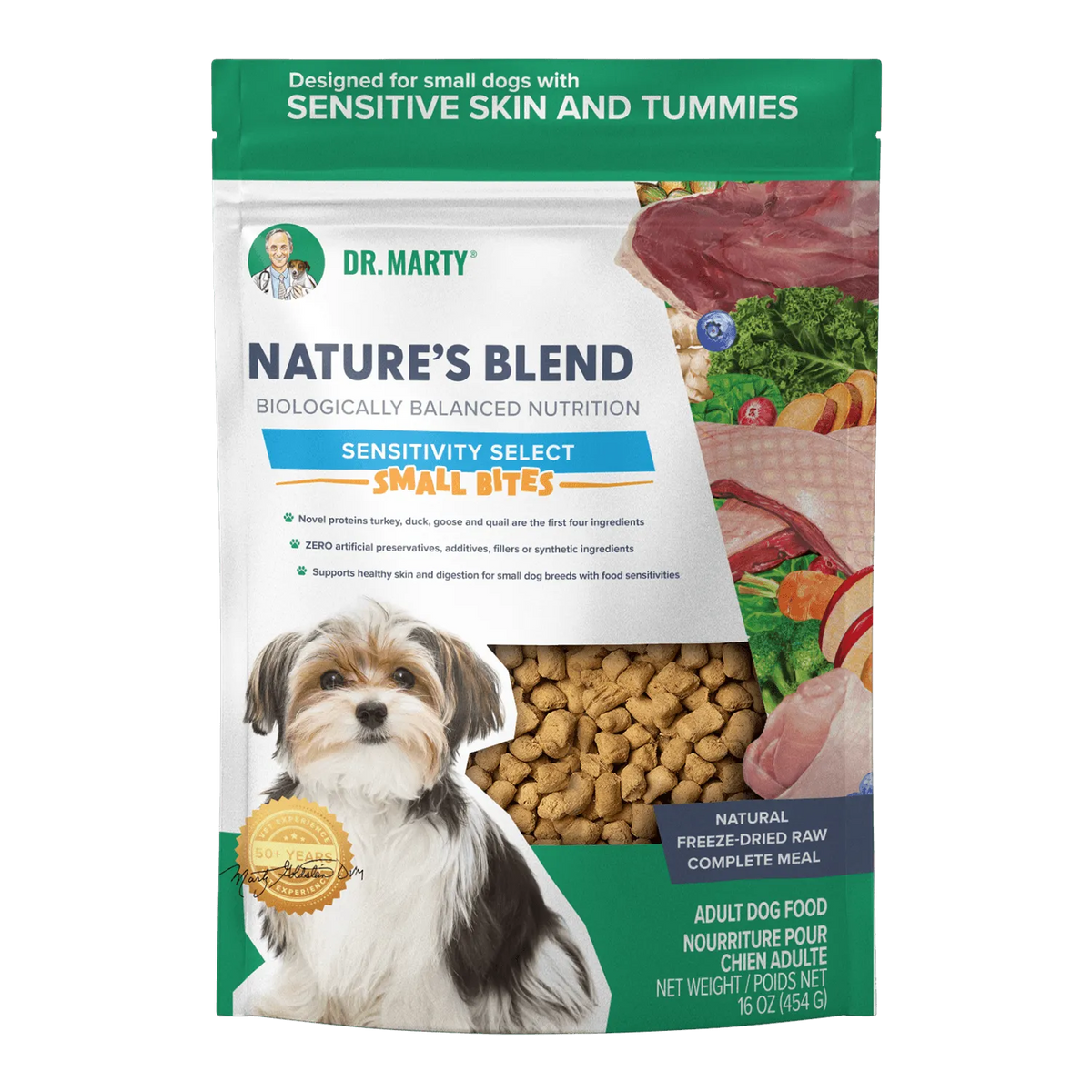 Dr Marty Nature's Sensitive Select Small Bites Freeze-Dried Dog Food (6oz bag)
