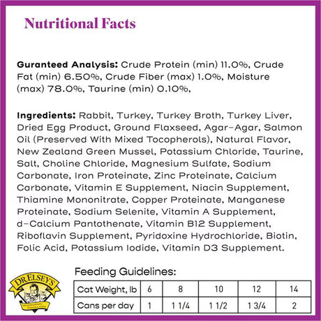 Dr Elsey's Clean Protein Rabbit & Turkey Recipe Wet Cat Food (2.75oz can)