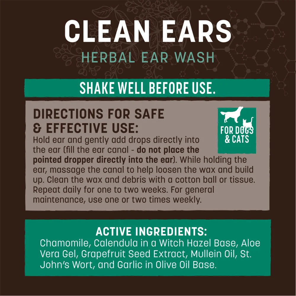 Earth Animal Clean Ears Cleanser (4oz)