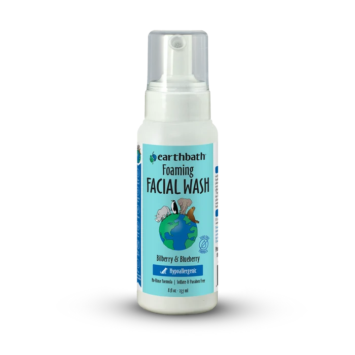 Jabón facial espumoso Earthbath con sabor a arándanos y arándanos azules, 8 oz