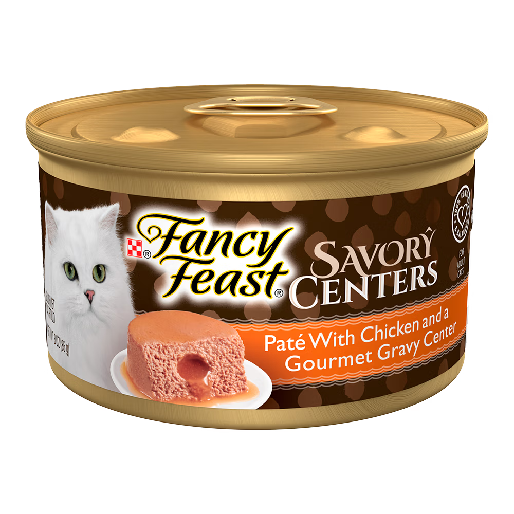Fancy Feast Cat Wet Food Savory Center Chicken Pate 3oz