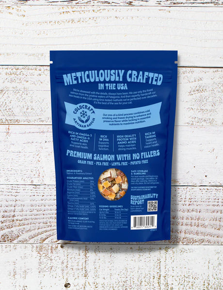 Finfare Cold Smoked & Freeze Dried Smoked Salmon Skin Bites Cat Treats (1.3oz Bag)