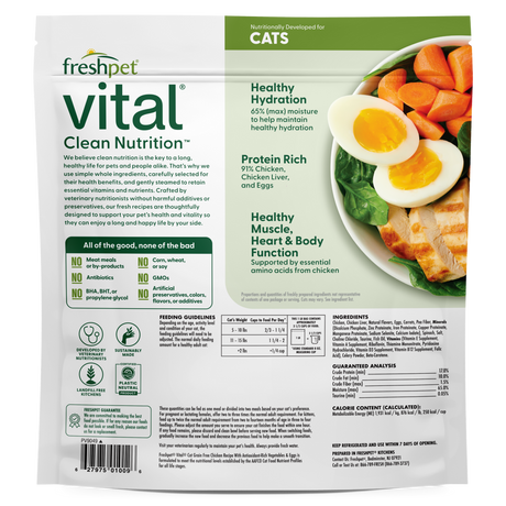 Receta de pollo sin cereales FreshPet Vital para gatos