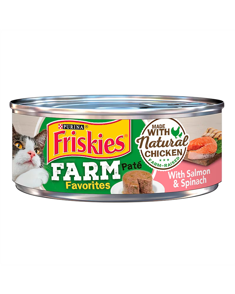 Friskies Farm Favorite's Salmon & Spinach Pate Wet Cat Food (5.5oz)