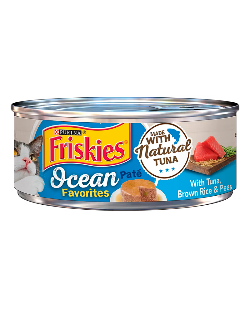 Friskies Ocean Favorites Tuna, Brown Rice & Peas Pate Wet Cat Food (5.5oz Can)