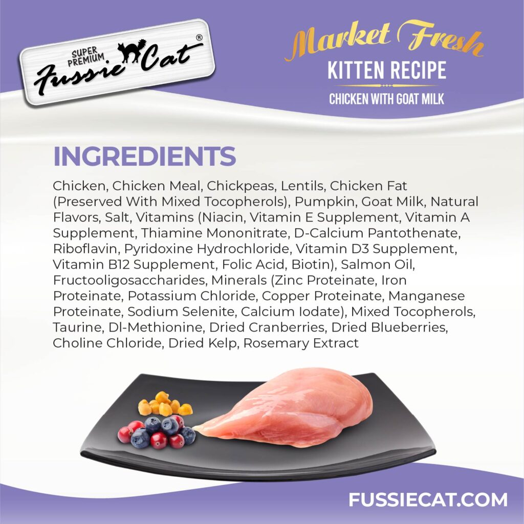 Fussie Cat Kitten Dry Food Market Fresh Chicken With Goat Milk 3.5lb