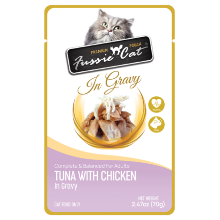 Atún y pollo Fussie CP en salsa, 2,47 oz