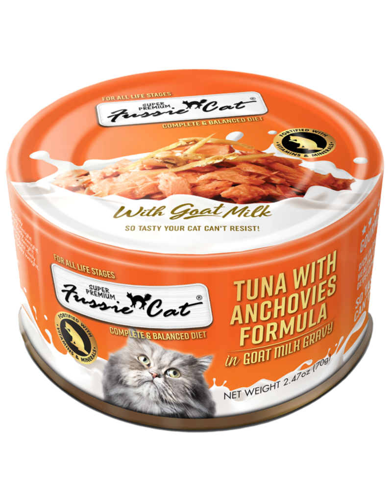 Fussie Cat Wet Cat Food Tuna with Small Anchovies Formula in Goat Milk Gravy