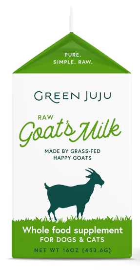Leche de cabra cruda congelada para perros y gatos Green Juju, 16 oz