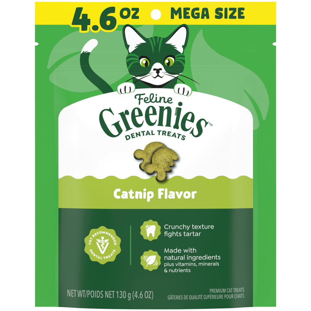 Greenies Dental Treats Catnip Flavor for Cats (4.6oz)