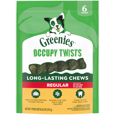 Greenies Occupy Twist Long Lasting Chews for Dogs (Regular - 6 count)