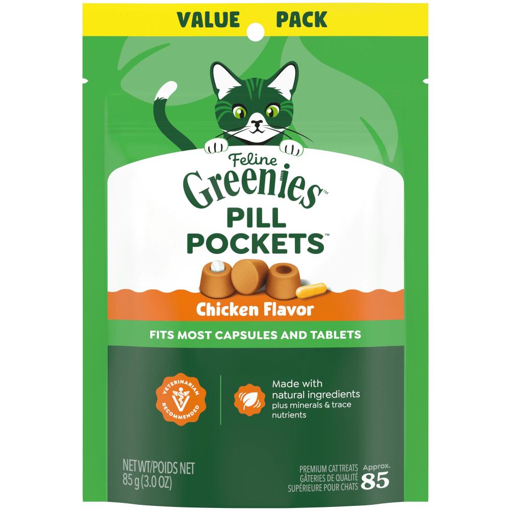 Greenies Feline Pill Pockets Chicken Flavor Cat Treats (85 count)
