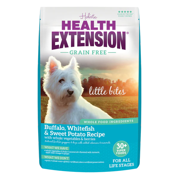 Health Extension Grain Free Buffalo, Whitefish & Sweet Potato Little Bites Recipe (3.5lb Bag)