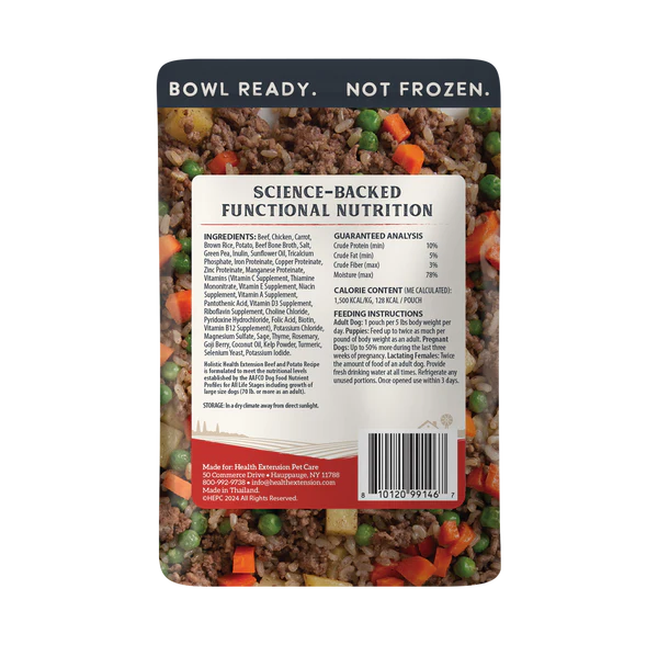 Health Extension Gently Cooked In Bone Broth Beef & Potato Wet Dog Food (3oz pouch)