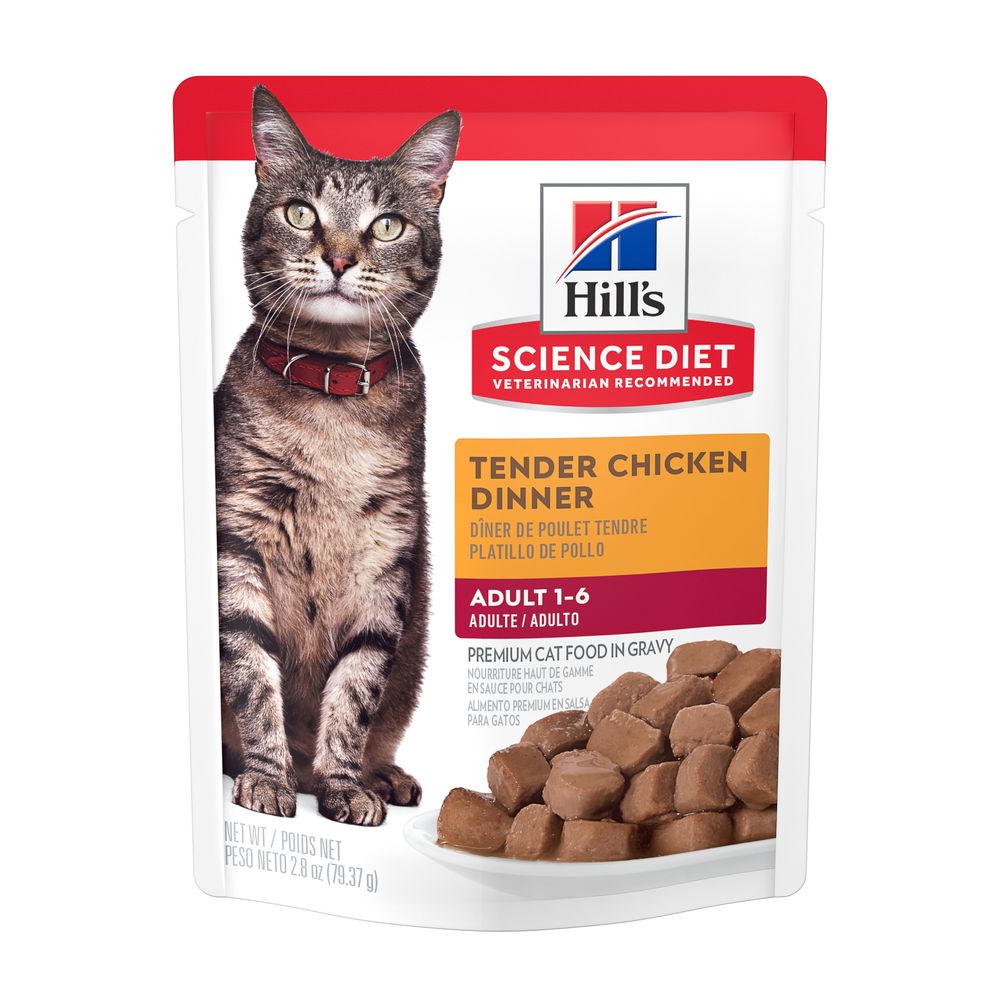Hill's Science Diet Adult 1-6 Tender Chicken Dinner Wet Cat Food (2.8oz pouch)