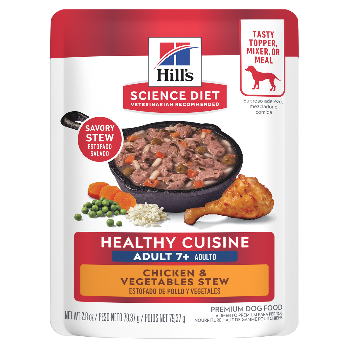 Hill's Science Diet Adult 7+ Chicken & Vegetables Stew Wet Dog Food (2.8oz pouch)