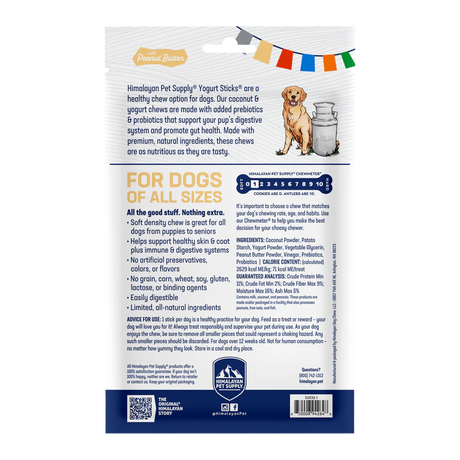 Palitos de yogur con mantequilla de maní para perros de Himalayan Pet Supply
