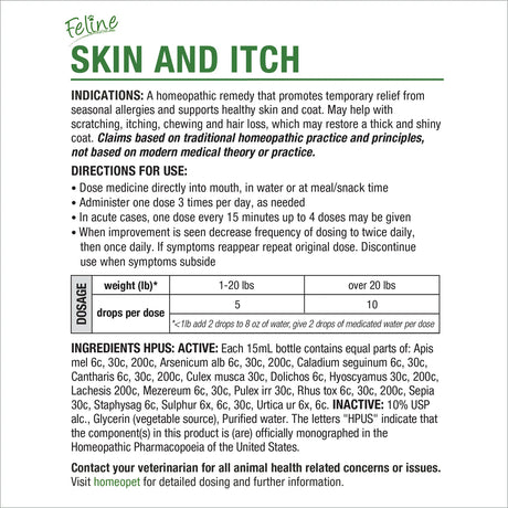 HomeoPet Feline Skin & Itch for Cats
