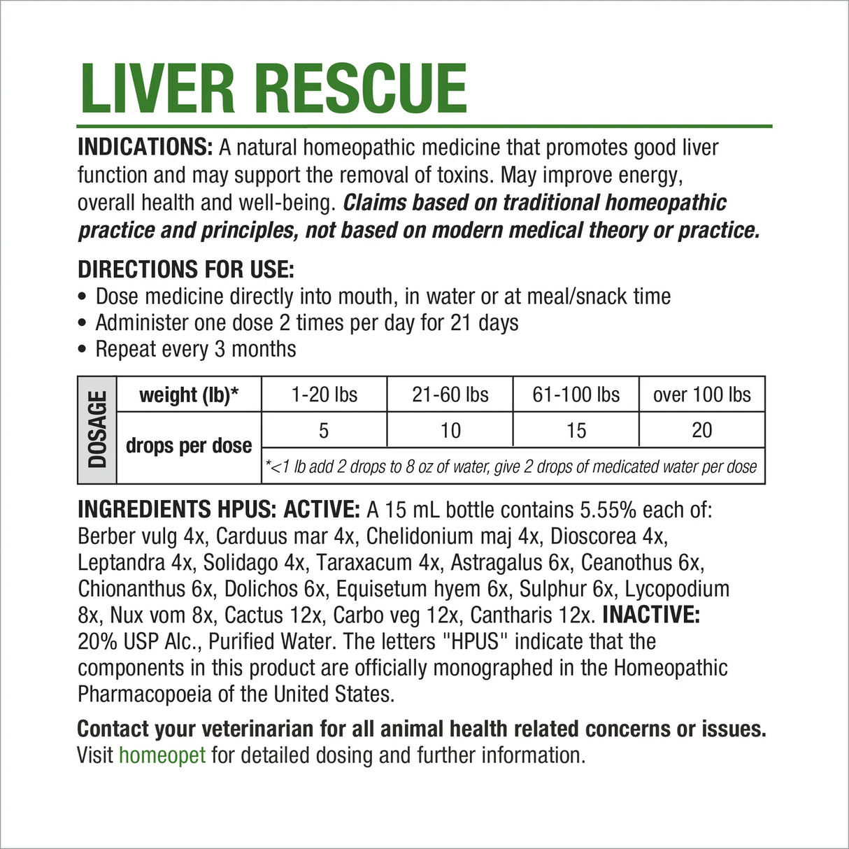 HomeoPet Liver Rescue for Pets